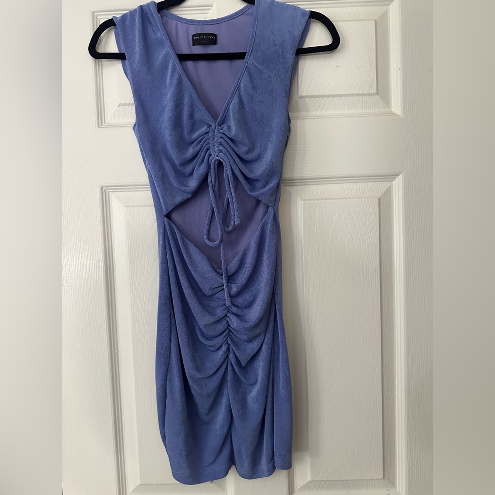 White Fox Boutique Lavender Ruched Mini Dress